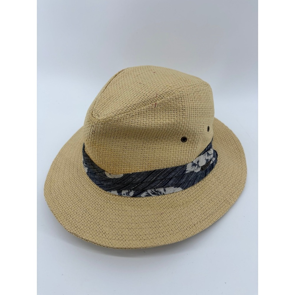 Panama Jack Straw Safari Tropical Woven/Gambler‎ Straw Paper Hat Size XL